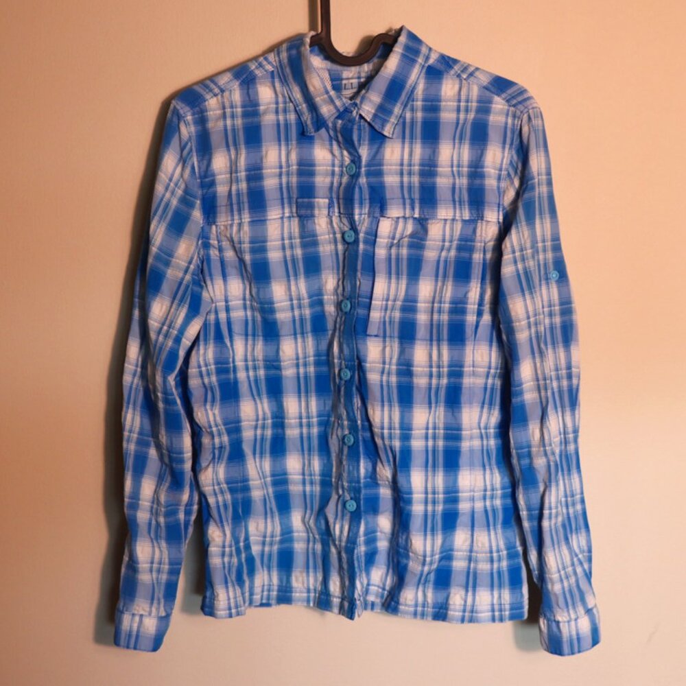 LL Bean Women's Tropicwear Shirt, Lightly used, women's long sleeve, XS, plaid